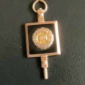 Vintage Barret Collegiate real gold marked 10k, black enamelled key.
